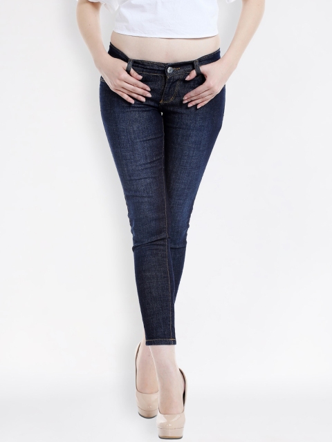 

fungus Women Blue Slim Fit Mid-Rise Clean Look Stretchable Cropped Jeans