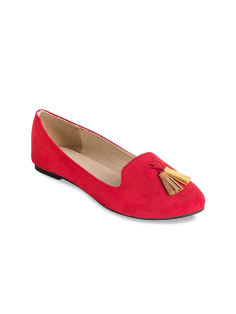 

Chumbak Women Red Solid PU Ballerinas