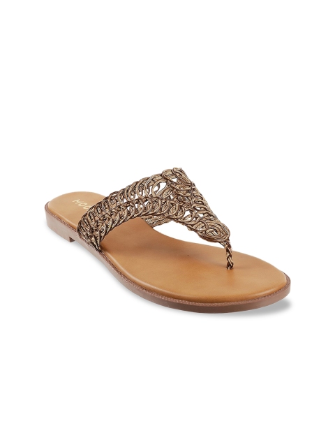 

Mochi Women Beige Woven Design Open Toe Flats