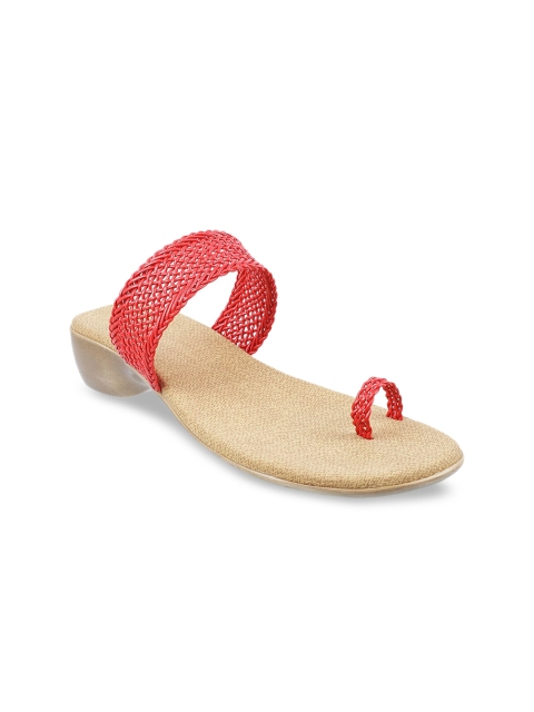 

Mochi Women Red Woven Design Wedges