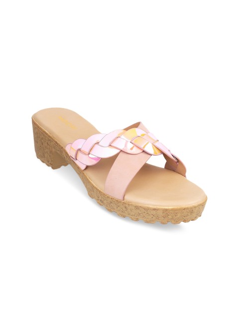 

Mochi Women Pink Textured Heels