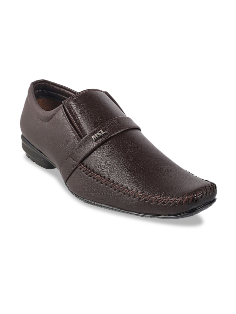 

WALKWAY Men Brown Solid Formal Loafers