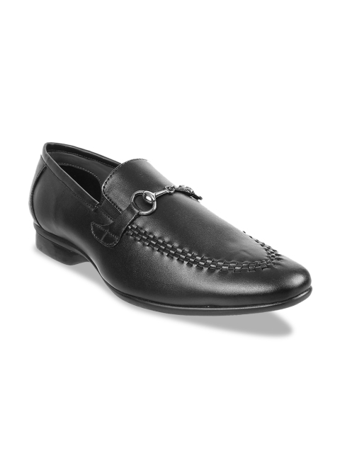 

WALKWAY Men Black Solid Formal Loafers