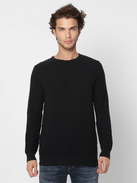 

Jack & Jones Men Black Solid Pullover