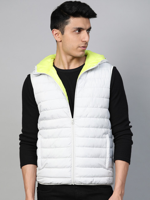 

Jack & Jones Men Grey Solid Hooded Padded Jacket