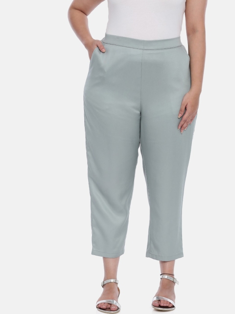 

The Pink Moon Women Blue Straight Fit Solid Regular Trousers