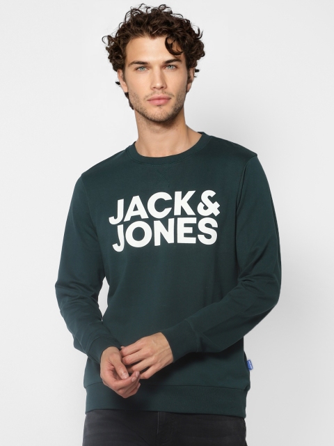 

Jack & Jones Men Green & White Printed Sweatshirt