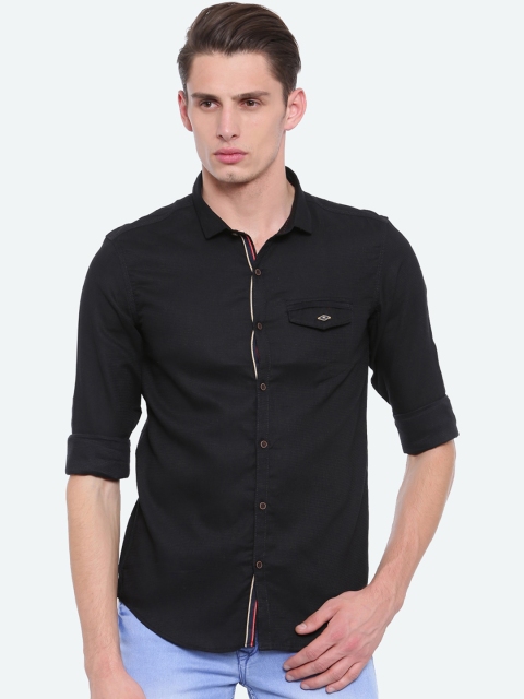 

WITH Men Black Slim Fit Solid Casual Shirt