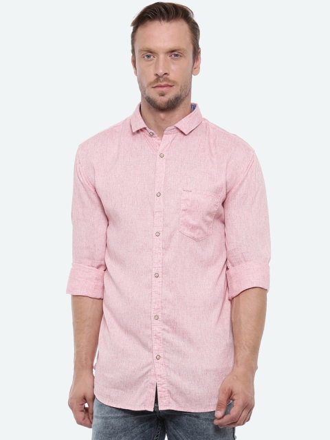 

WITH Men Pink Slim Fit Solid Casual Shirt