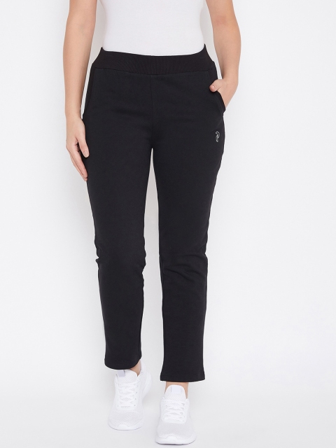 

PERFKT-U Women Black Solid Straight-Fit Fleece Track Pants