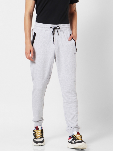 

Jack & Jones Men Grey Melange Solid Joggers