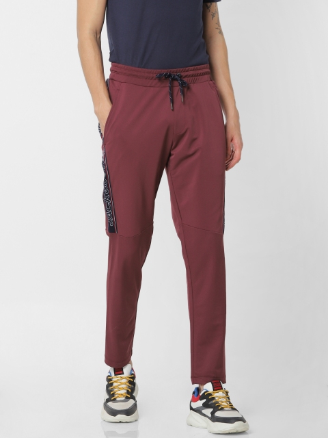 

Jack & Jones Men Maroon Solid Joggers