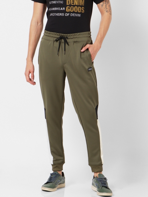 

Jack & Jones Men Olive Green Solid Joggers