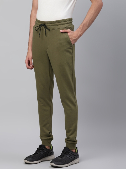 

Jack & Jones Men Olive Green Solid Regular Fit Joggers