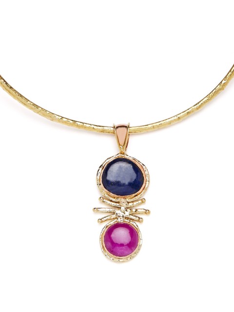 

ZeroKaata Gold-Plated Handcrafted Lapiz Designer Fashion Brass Necklace