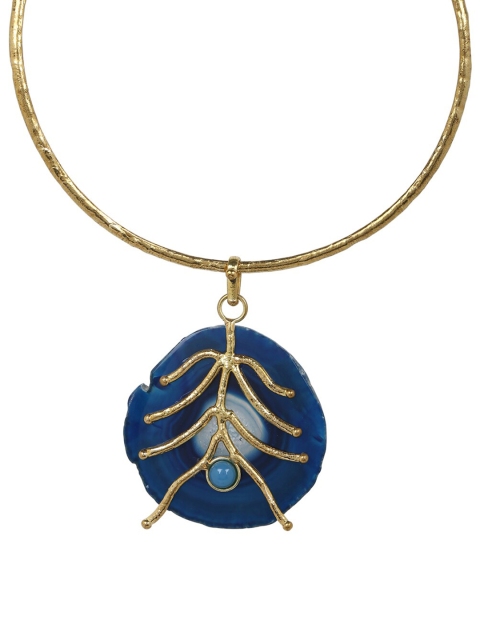 

ZeroKaata Gold-Plated Blue Chalcedony Delight Handcrafted Chain