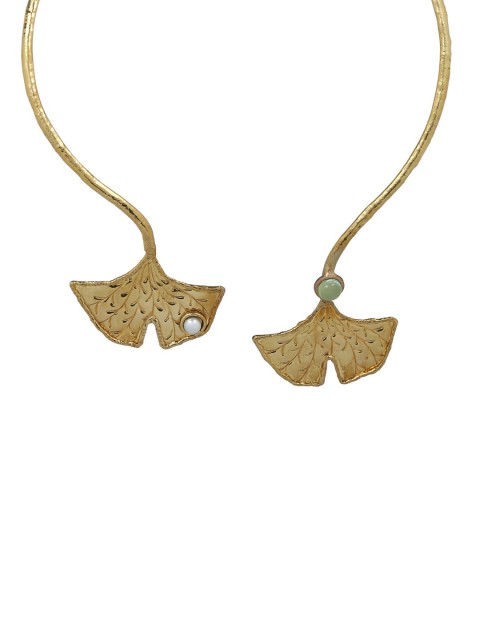 

ZeroKaata Gold-Plated Handcrafted Lemon Onyx Pearl Graceful Necklace