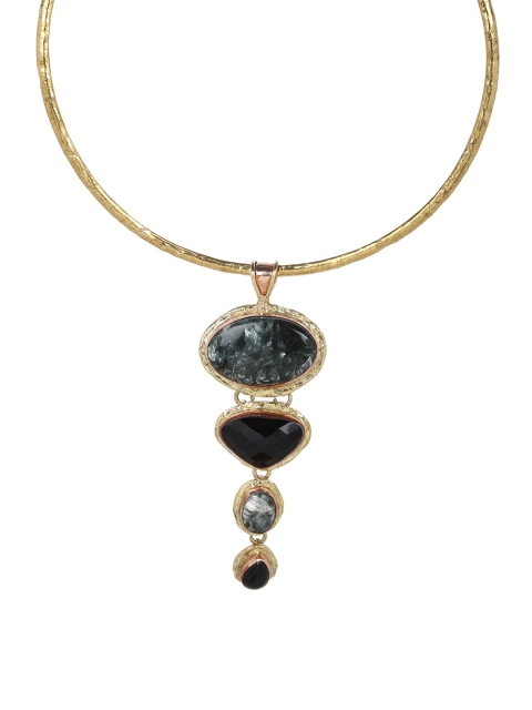 

ZeroKaata Gold-Plated & Black Handcrafted Statement Choker