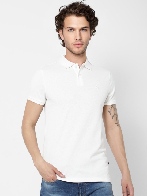 

Jack & Jones Men White Solid Polo Collar T-shirt
