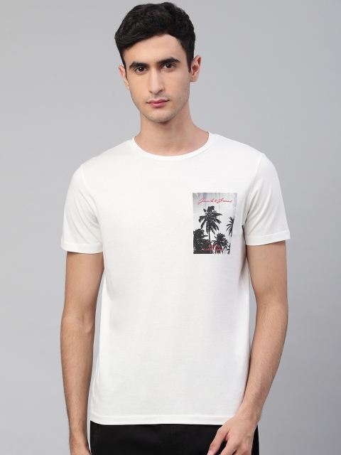 

Jack & Jones Men White Solid Round Neck T-shirt