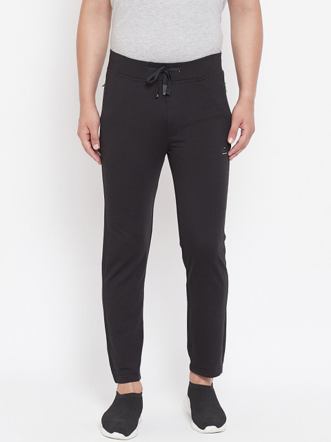 

Okane Men Black Solid Track Pants