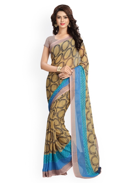

Vaamsi Beige Chiffon Printed Saree