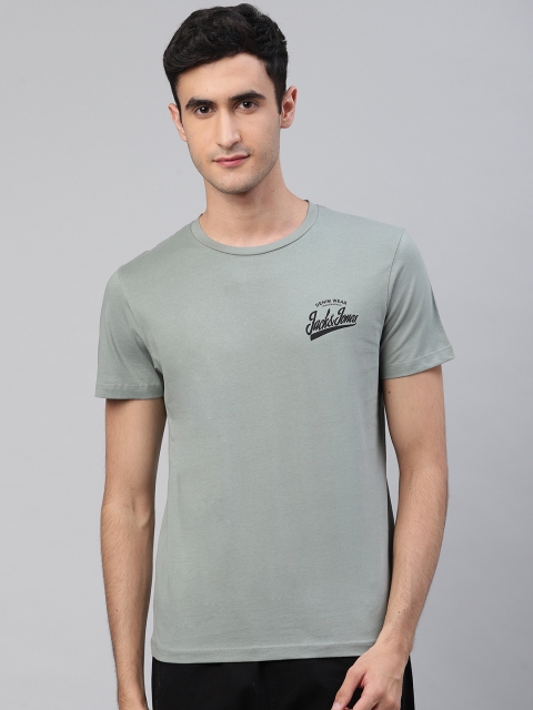 

Jack & Jones Men Green Solid Round Neck T-shirt