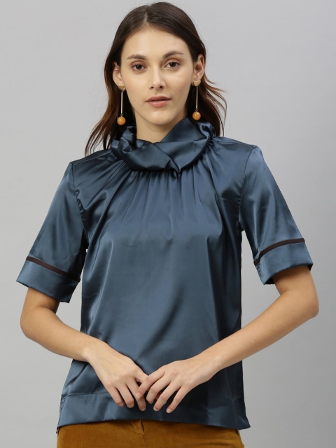 

RAREISM Women Blue Solid Top