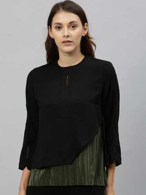 

RAREISM Women Black Solid Top