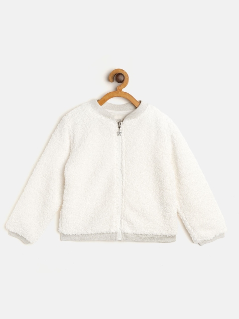 

OVS Girls White Solid Boucle Sweatshirt