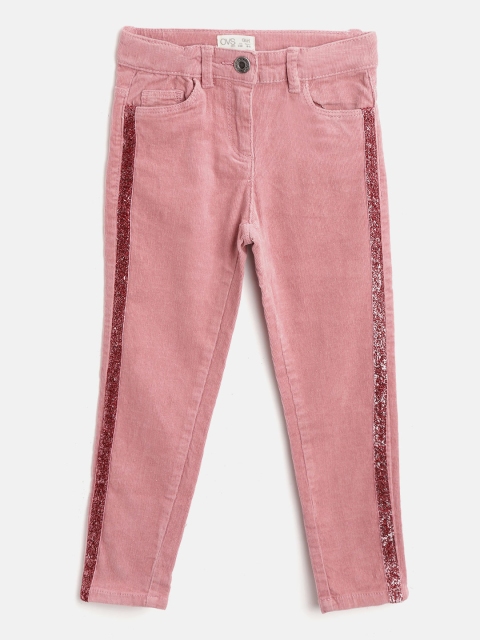 

OVS Girls Pink Regular Fit Solid Corduroy Trousers
