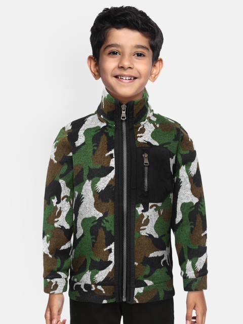 

OVS Boys Green & Navy Blue Camouflage printed Sweatshirt