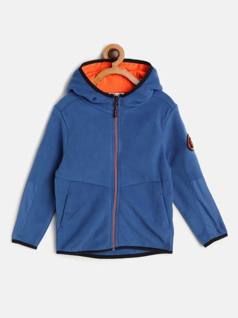 

OVS Boys Blue Solid Hooded Faux Fur Sweatshirt