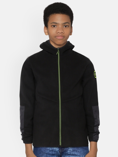 

OVS Boys Black SOlid Faux Fur Hooded Sweatshirt