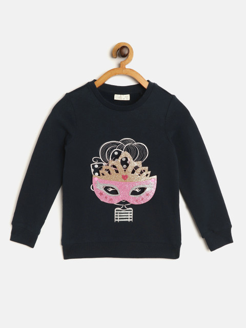 

OVS Girls Navy Blue Printed Sweatshirt with Masquerade Mask