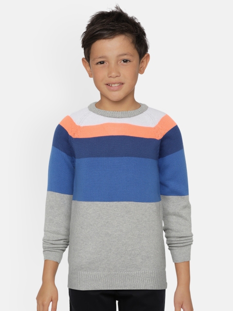 

OVS Boys Grey Melange & Blue Colourblocked Pullover