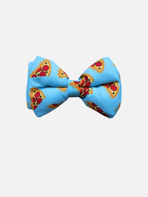 

LANA PAWS Blue & Red Pizza Party Printed Dog Bow Tie