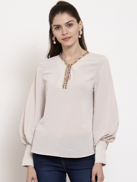 

Global Republic Women Beige Solid Top