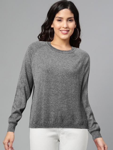

Vero Moda Women Grey Melange Solid Pullover Sweater