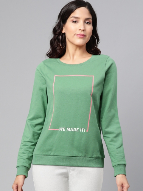 

Vero Moda Women Green Printed Sweatshirt