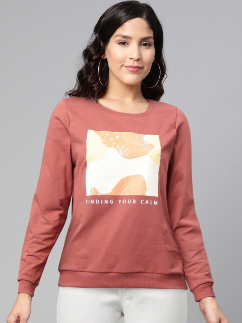 

Vero Moda Women Brown & White Printed Sweatshirt