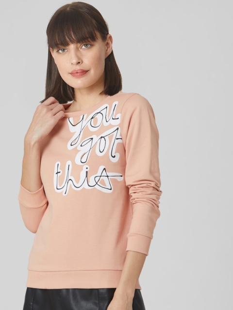 

Vero Moda Women Pink & White Printed Sweatshirt