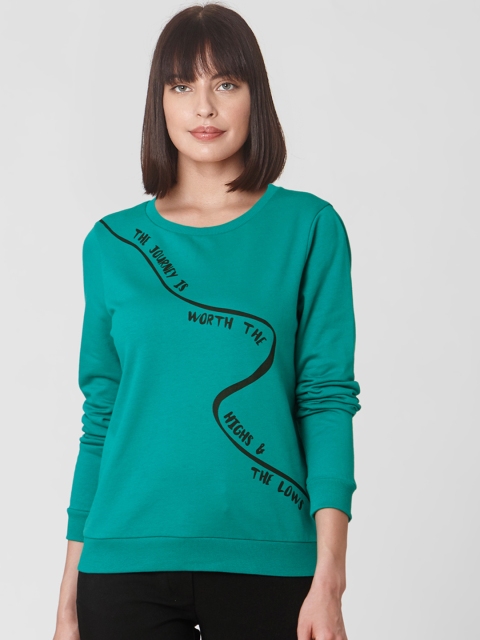 

Vero Moda Women Green Printed Sweatshirt
