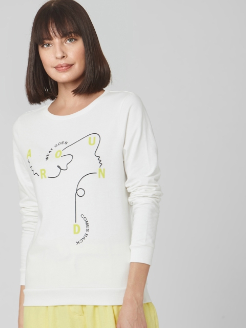 

Vero Moda Women White Printed Sweatshirt