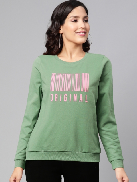 

Vero Moda Women Green & Pink Printed Sweatshirt