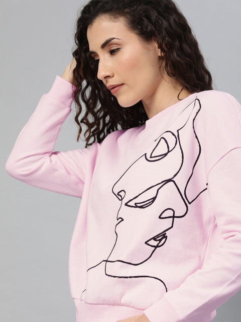 

Vero Moda Women Pink Printed Sweatshirt