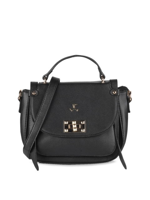 

Mochi Black Solid Satchel Bag