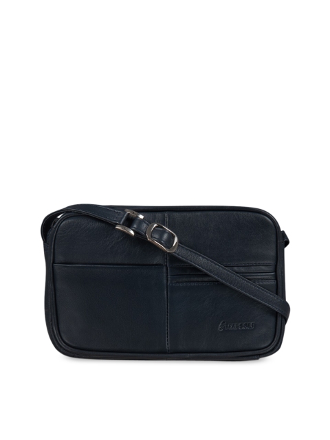 

MAI SOLI Women Black Solid Leather Sling Bag