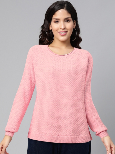 

Vero Moda Women Pink Self Design Pullover Sweater