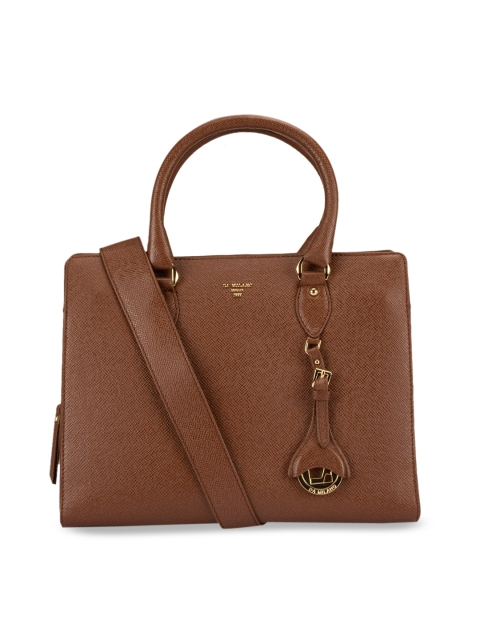 

Da Milano Brown Textured Leather Handheld Bag